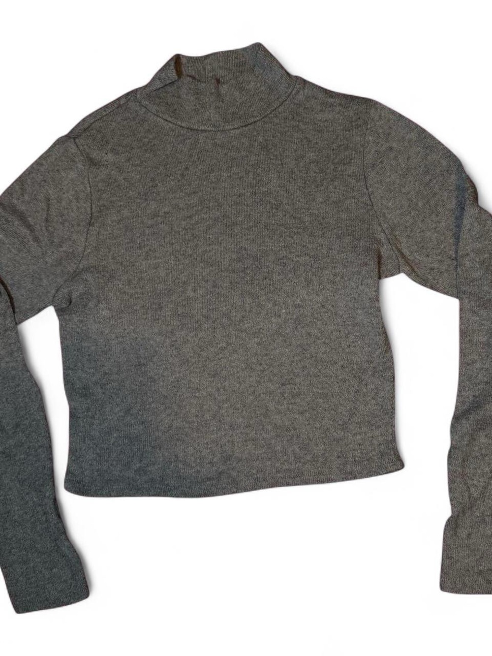 Bozzolo Gray Mock Neck Long Sleeve Top